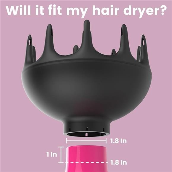 Black Orchid Hair Diffuser for Curly Hair, Blow Dryer Attachment, Frizz Control - Picture 2 of 6